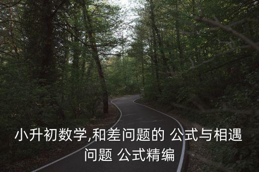 小升初數(shù)學,和差問題的 公式與相遇問題 公式精編