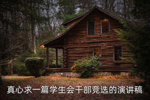 競選學生會干部演講稿，真心求一篇學生會干部競選的演講稿