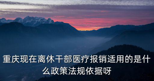 重慶現(xiàn)在離休干部醫(yī)療報銷適用的是什么政策法規(guī)依據(jù)呀