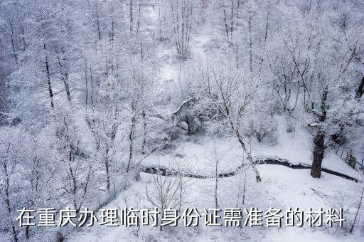 在重慶辦理臨時身份證需準備的材料