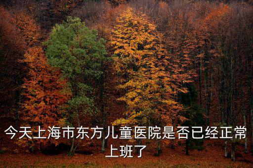 今天上海市東方兒童醫院是否已經正常上班了