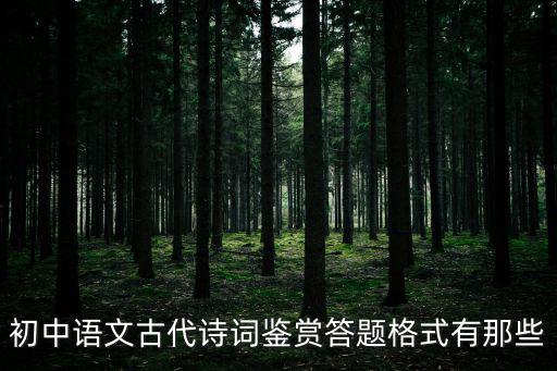 初中語文古代詩詞鑒賞答題格式有那些