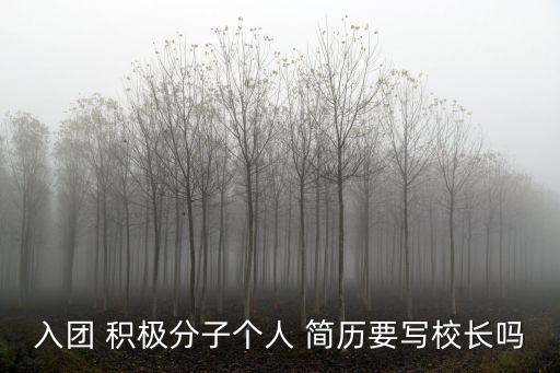 入團(tuán) 積極分子個(gè)人 簡(jiǎn)歷要寫校長(zhǎng)嗎