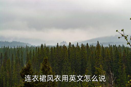 連衣裙風衣用英文怎么說