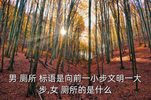 男 廁所 標語是向前一小步文明一大步,女 廁所的是什么