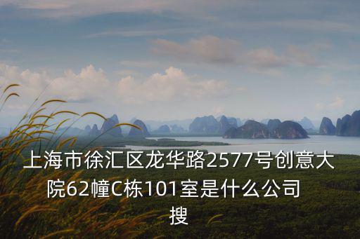 上海市徐匯區龍華路2577號創意大院62幢C棟101室是什么公司  搜