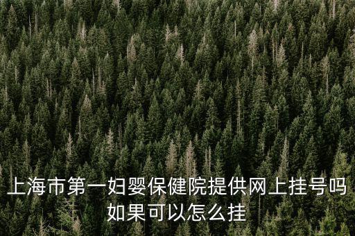 上海市第一婦嬰保健院提供網(wǎng)上掛號嗎如果可以怎么掛