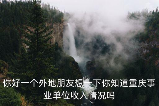 你好一個外地朋友想一下你知道重慶事業單位收入情況嗎