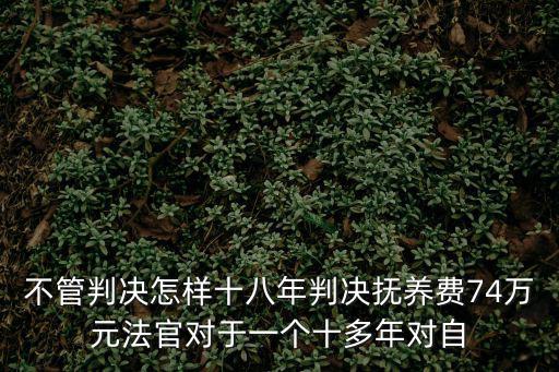 不管判決怎樣十八年判決撫養費74萬元法官對于一個十多年對自