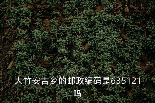 重慶市奉節(jié)縣五馬鎮(zhèn)大竹村郵政編碼，大竹安吉鄉(xiāng)的郵政編碼是635121嗎