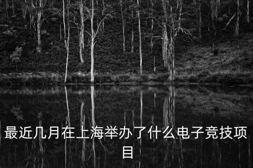 最近幾月在上海舉辦了什么電子競技項目