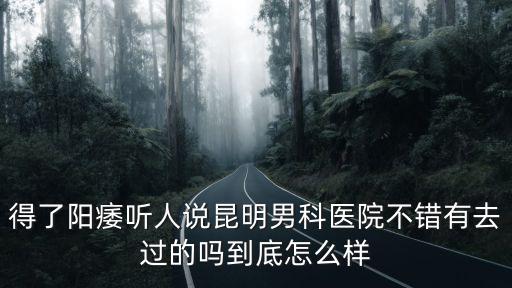 得了陽痿聽人說昆明男科醫院不錯有去過的嗎到底怎么樣