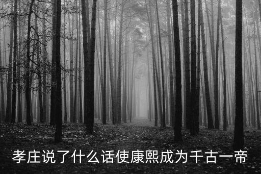 孝莊說了什么話使康熙成為千古一帝