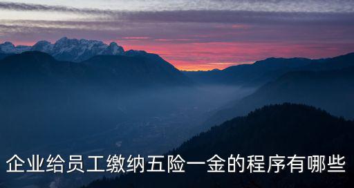企業給員工繳納五險一金的程序有哪些