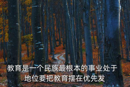 教育是一個(gè)民族最根本的事業(yè)處于  地位要把教育擺在優(yōu)先發(fā)
