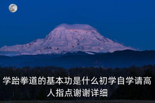 學(xué)跆拳道的基本功是什么初學(xué)自學(xué)請高人指點謝謝詳細(xì)