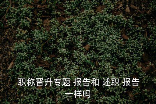  職稱晉升專題 報告和 述職 報告一樣嗎