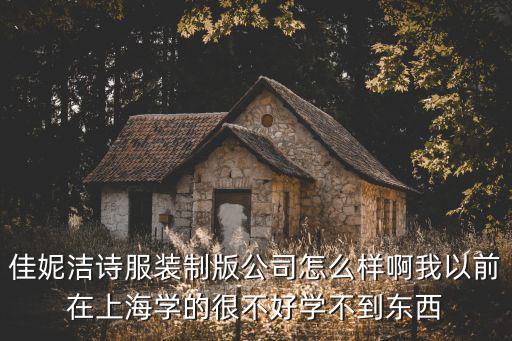 佳妮潔詩(shī)服裝制版公司怎么樣啊我以前在上海學(xué)的很不好學(xué)不到東西