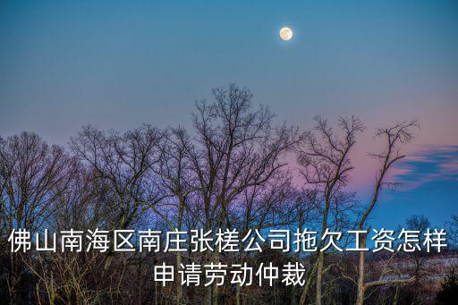 佛山南海區(qū)南莊張槎公司拖欠工資怎樣申請勞動仲裁
