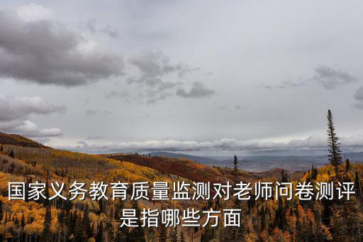 國家義務教育質量監(jiān)測對老師問卷測評是指哪些方面
