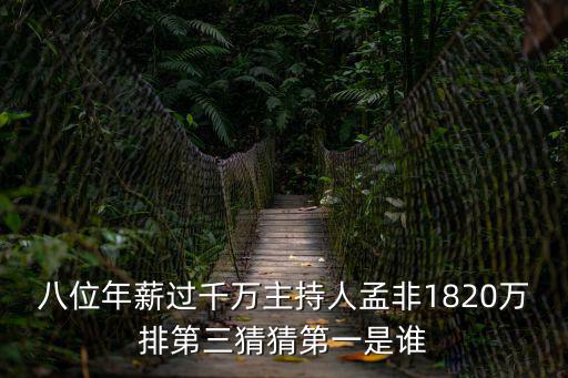 八位年薪過千萬主持人孟非1820萬排第三猜猜第一是誰