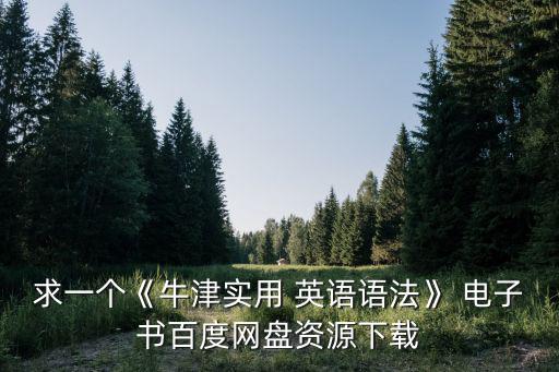 求一個《牛津實用 英語語法》 電子書百度網盤資源下載