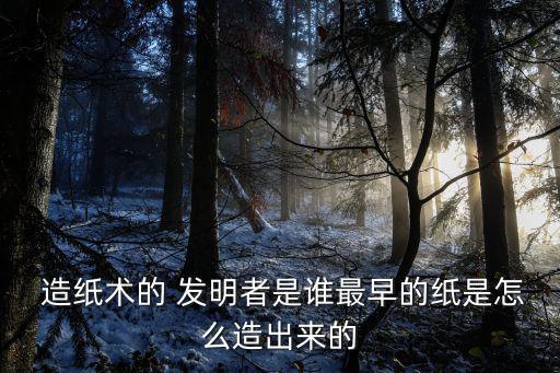 造紙術的發明者,中國紙的起源和發展