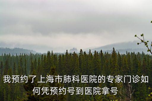 我預約了上海市肺科醫院的專家門診如何憑預約號到醫院拿號