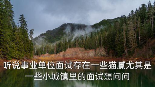 事業單位筆試貓膩太多，聽說事業單位面試存在一些貓膩尤其是一些小城鎮里的面試想問問