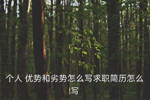 個人 優勢和劣勢怎么寫求職簡歷怎么寫