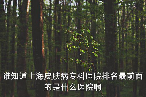 誰(shuí)知道上海皮膚病專科醫(yī)院排名最前面的是什么醫(yī)院啊