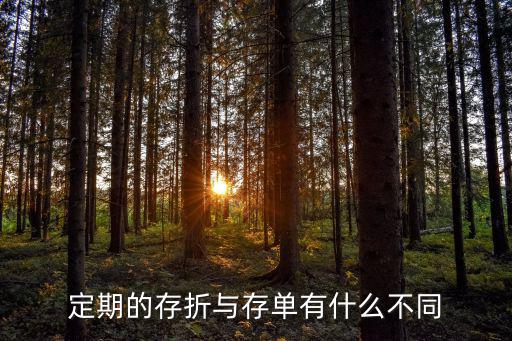 定期的存折與存單有什么不同