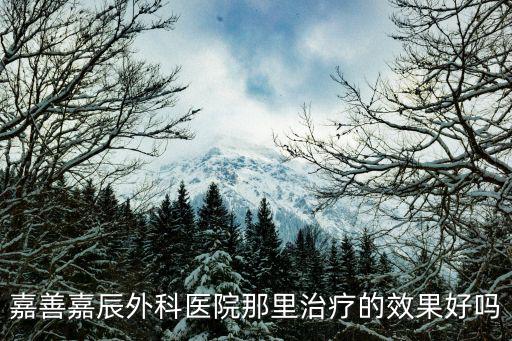 嘉善嘉辰外科醫院那里治療的效果好嗎