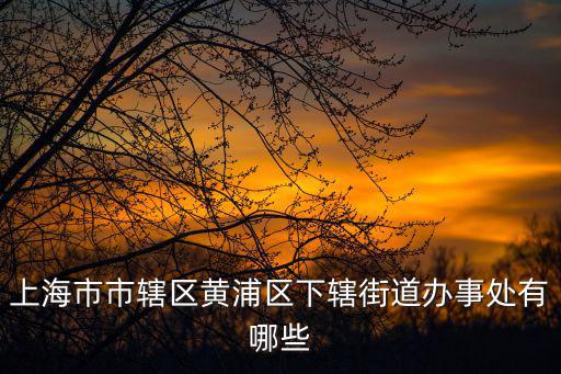 上海市市轄區黃浦區下轄街道辦事處有哪些