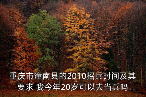 重慶市潼南縣的2010招兵時間及其要求 我今年20歲可以去當(dāng)兵嗎