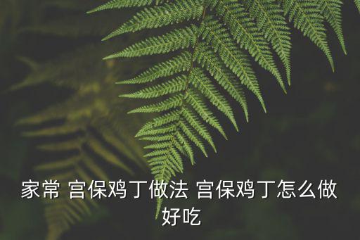 家常 宮保雞丁做法 宮保雞丁怎么做 好吃