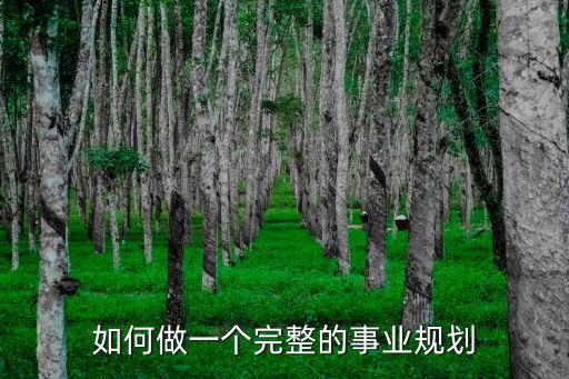 如何做一個完整的事業規劃