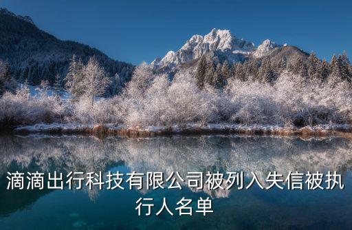 滴滴出行科技有限公司被列入失信被執行人名單