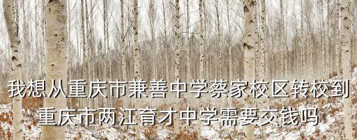 我想從重慶市兼善中學蔡家校區轉校到重慶市兩江育才中學需要交錢嗎