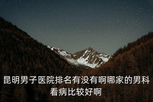 昆明男子醫(yī)院排名有沒有啊哪家的男科看病比較好啊
