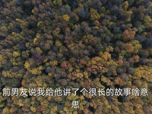 前男友說我給他講了個很長的故事啥意思
