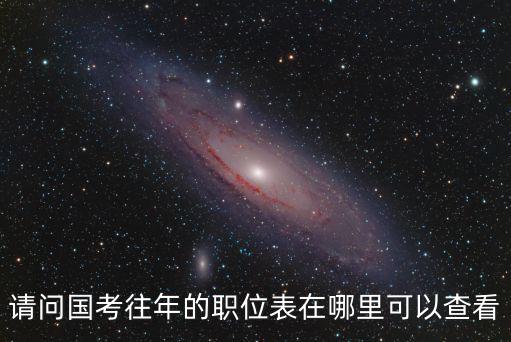 請問國考往年的職位表在哪里可以查看