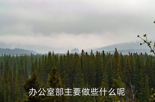 辦公室部主要做些什么呢