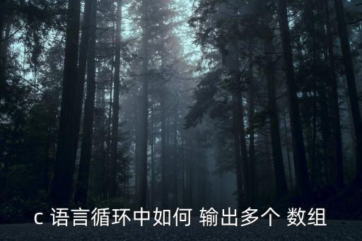 c 語(yǔ)言循環(huán)中如何 輸出多個(gè) 數(shù)組