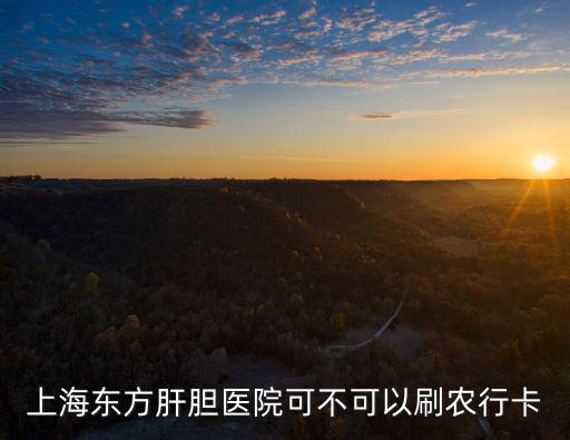 上海市東方醫(yī)院總院，上海東方肝膽醫(yī)院可不可以刷農(nóng)行卡