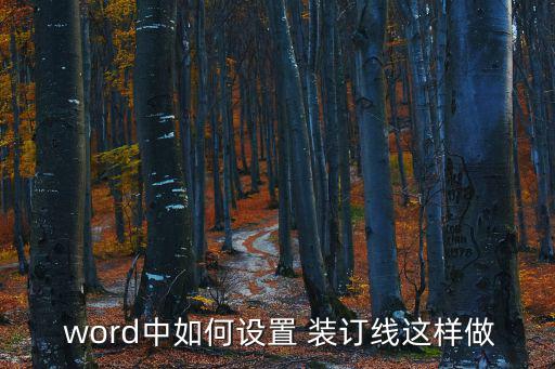  word中如何設置 裝訂線這樣做