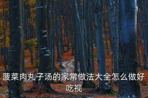 菠菜丸子湯的做法，菠菜肉丸子湯的家常做法大全怎么做好吃視