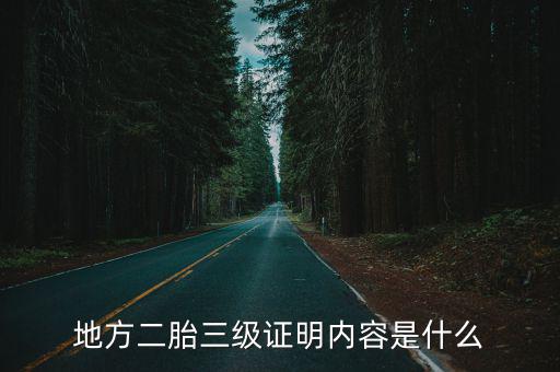 地方二胎三級(jí)證明內(nèi)容是什么