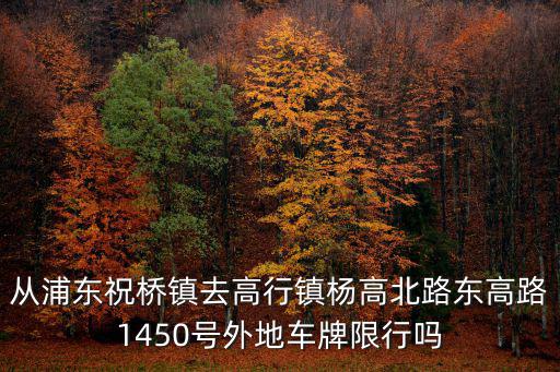 從浦東祝橋鎮去高行鎮楊高北路東高路1450號外地車牌限行嗎