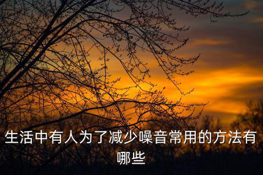 生活中有人為了減少噪音常用的方法有哪些